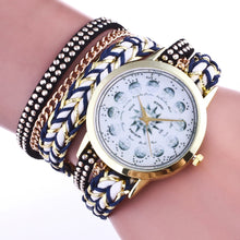 Fashion Women Weave Wrap Around Leatheroid Quartz Wrist Watch