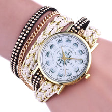 Fashion Women Weave Wrap Around Leatheroid Quartz Wrist Watch