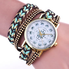 Fashion Women Weave Wrap Around Leatheroid Quartz Wrist Watch