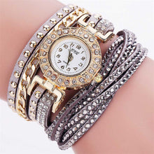Women Bracelet Watches Crystal Rivets Multilayer PU Leather Strap Wrapped Quartz Watch Ladies Dress Wristwatches LL@17
