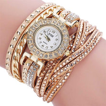 Women Bracelet Watches Crystal Rivets Multilayer PU Leather Strap Wrapped Quartz Watch Ladies Dress Wristwatches LL@17