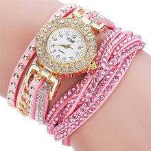 Women Bracelet Watches Crystal Rivets Multilayer PU Leather Strap Wrapped Quartz Watch Ladies Dress Wristwatches LL@17