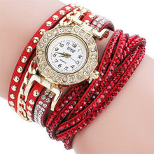 Women Bracelet Watches Crystal Rivets Multilayer PU Leather Strap Wrapped Quartz Watch Ladies Dress Wristwatches LL@17