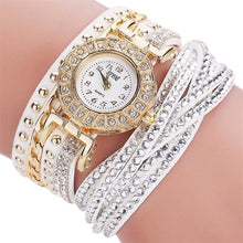 Women Bracelet Watches Crystal Rivets Multilayer PU Leather Strap Wrapped Quartz Watch Ladies Dress Wristwatches LL@17