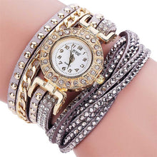 Women Bracelet Watches Crystal Rivets Multilayer PU Leather Strap Wrapped Quartz Watch Ladies Dress Wristwatches LL@17