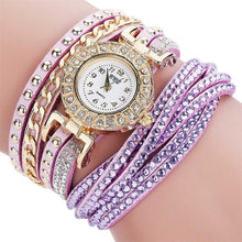 Women Bracelet Watches Crystal Rivets Multilayer PU Leather Strap Wrapped Quartz Watch Ladies Dress Wristwatches LL@17