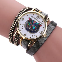 Relojes Owl Pattern Watch Women Fashion Wrap Braided Leather Bracelet Watches Women's Dress Analog Quartz Wrist Watch Montre #Ju